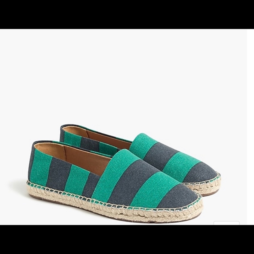 JCrew Striped Canvas Slip On Espadrilles